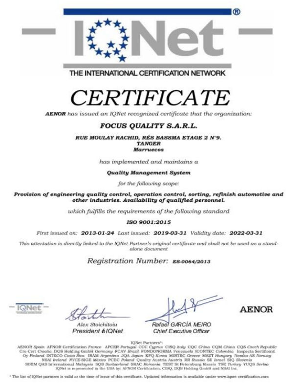 ISO 9001:2015 Certificate